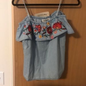 Impressions boutique floral denim top